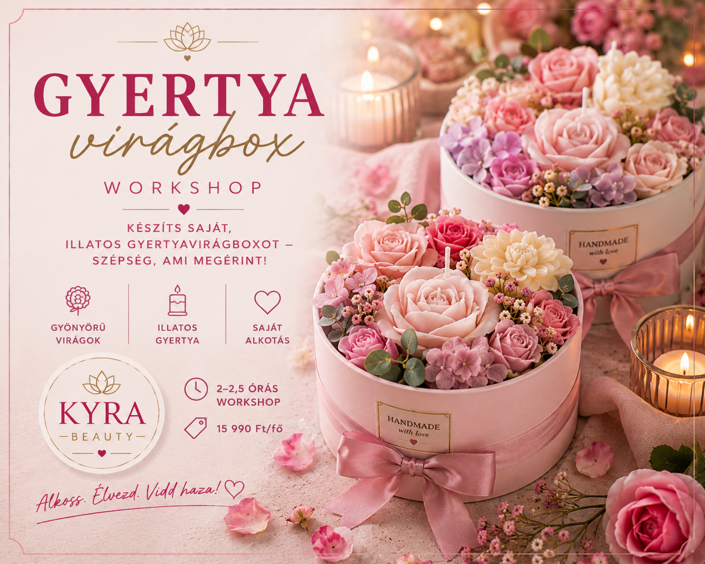 Gyertyavirág box workshop